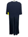 ME + EM Size 12 Navy Blue Collar Pleated Quarter Zip Midi Dress Navy Blue / 12
