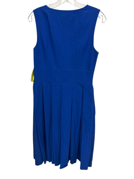 Michael Kors Collection Size 8 Royal Blue Cotton Blend Pleated V Neck Dress Royal Blue / 8