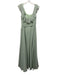 Azazie Size S Seafoam Green Polyester Chiffon Overlay Flounce Sleeve A line Gown Seafoam Green / S
