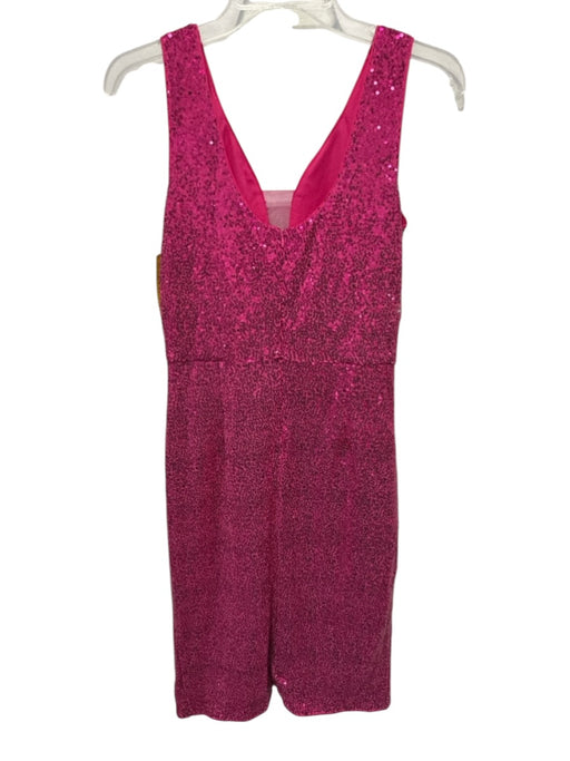 Grace Karin Size M Hot pink Polyester Blend Sequin Mesh Detail Sleeveless Dress Hot pink / M