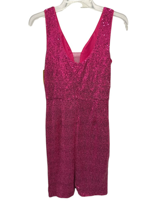 Grace Karin Size M Hot pink Polyester Blend Sequin Mesh Detail Sleeveless Dress Hot pink / M