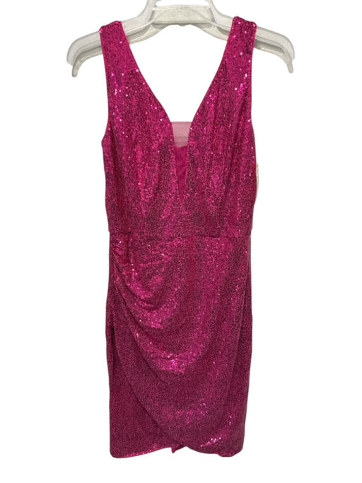 Grace Karin Size M Hot pink Polyester Blend Sequin Mesh Detail Sleeveless Dress Hot pink / M