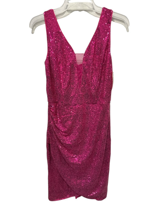 Grace Karin Size M Hot pink Polyester Blend Sequin Mesh Detail Sleeveless Dress Hot pink / M