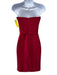 Badgley Mischka Size 0 Red Polyester Blend Beaded Criss Cross Strapless Dress Red / 0
