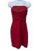 Badgley Mischka Size 0 Red Polyester Blend Beaded Criss Cross Strapless Dress Red / 0