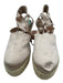 Tory Burch Shoe Size 9.5 Beige Satin Raffia Ribbon Ankle Wrap Wedge Espadrille Beige / 9.5