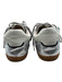 Shu Shop Shoe Size 9 Silver & Black Leather Upper Lace Up Striped Sneakers Silver & Black / 9