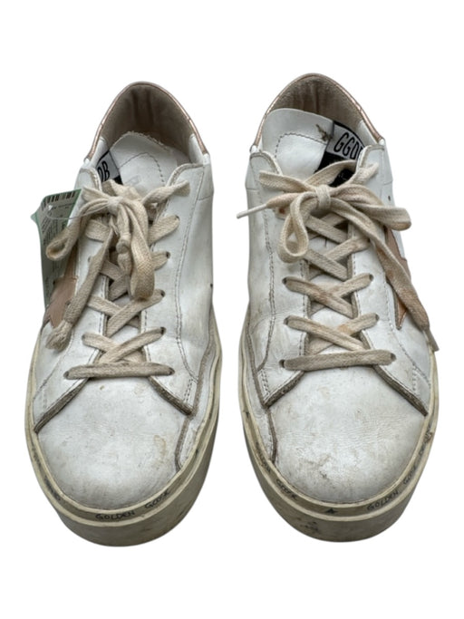 Golden Goose Shoe Size 39 Rose Gold & White Leather Upper Lace Up Star Sneakers Rose Gold & White / 39