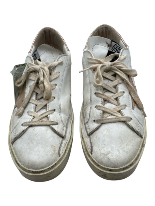 Golden Goose Shoe Size 39 Rose Gold & White Leather Upper Lace Up Star Sneakers Rose Gold & White / 39