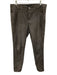 Lafayette 148 Size 12 Gray Leather Viscose Pockets Mid Rise Pants Gray / 12