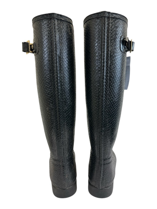 Hunter Shoe Size 9 Black Rubber Snake Embossed Knee Length Rainboot Boots Black / 9