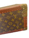 Louis Vuitton Brown & Tan Coated Canvas Brass Hardware Monogram Trunk Luggage Brown & Tan