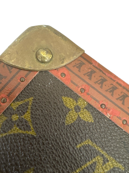 Louis Vuitton Brown & Tan Coated Canvas Brass Hardware Monogram Trunk Luggage Brown & Tan