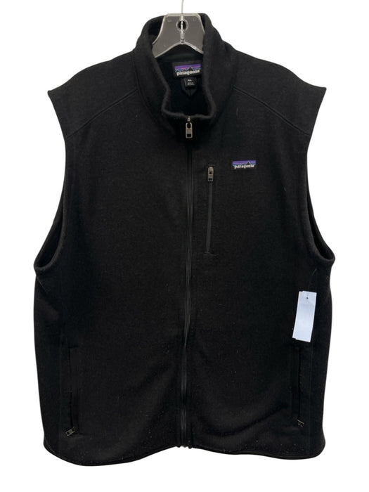 Patagonia AS IS Size XXL Black Synthetic Solid Vest Zip Up Men's Jacket Black / XXL