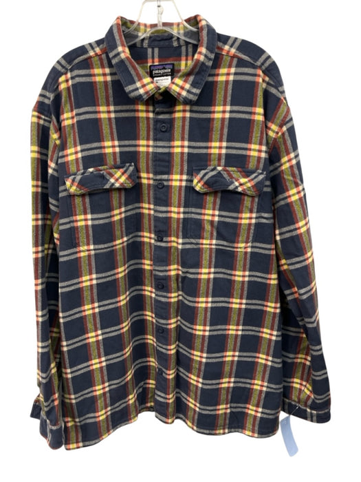Patagonia Size XXL Blue & Red Cotton Plaid Flannel Button up Long Sleeve Shirt Blue & Red / XXL