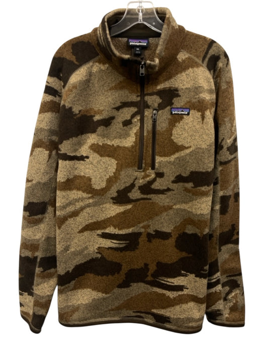 Patagonia Size XXL Tan Synthetic Camo Quarter Zip Men's Jacket Tan / XXL