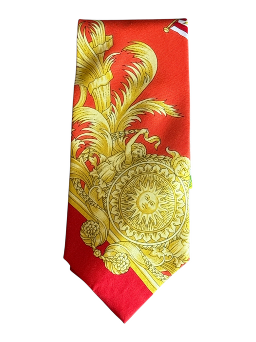 Versace Red & Gold Silk Flags Men's Ties Red & Gold