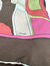 Emilio Pucci Pink, Brown, Green Silk Rolled Hem Abstract Print Square scarf Pink, Brown, Green