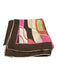 Emilio Pucci Pink, Brown, Green Silk Rolled Hem Abstract Print Square scarf Pink, Brown, Green