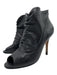 Manolo Blahnik Shoe Size 38 Black Leather Ankle High Peep Toe Cinch Detail Pumps Black / 38