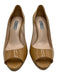 Prada Shoe Size 38.5 Beige Patent Peep Toe Closed Heel Stiletto Pumps Beige / 38.5