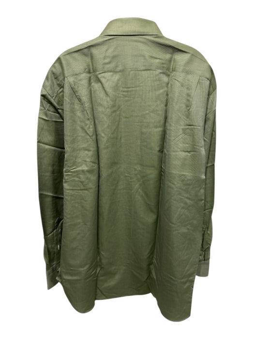 Borelli NWOT Size 16.5 Green Cotton Micro Button Up Men's Long Sleeve Shirt Green / 16.5