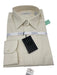 Zegna NWT Size 16.5 Beige Cotton Solid Button Up Point Collar Long Sleeve Shirt Beige / 16.5