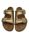 Valentino Garavani Shoe Size 40.5 Gold Leather Upper Metallic Slide Mule Sandals Gold / 40.5