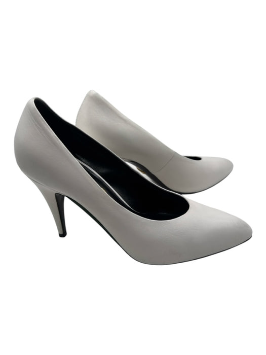 Gucci Shoe Size 40 White Leather Upper Pointed Almond Toe Stiletto Pumps White / 40