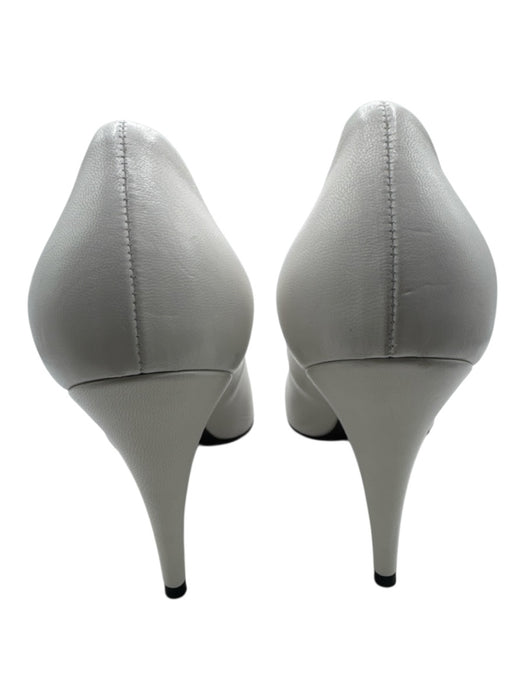 Gucci Shoe Size 40 White Leather Upper Pointed Almond Toe Stiletto Pumps White / 40