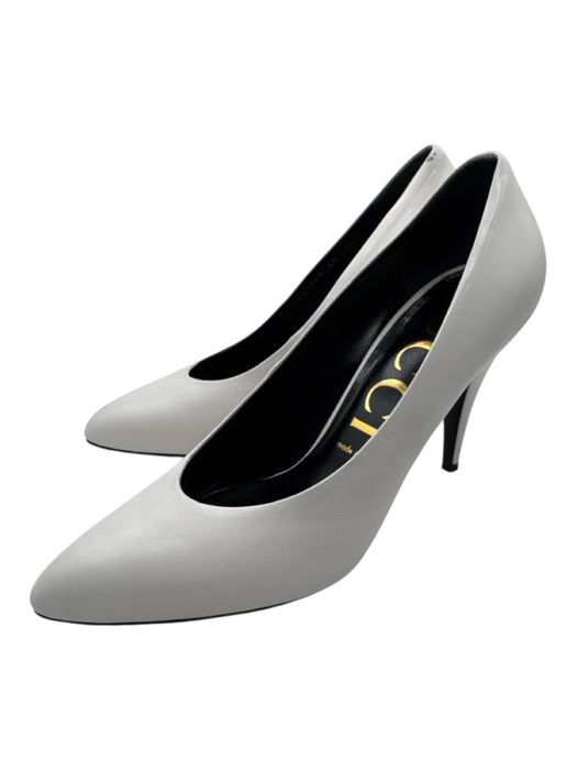 Gucci Shoe Size 40 White Leather Upper Pointed Almond Toe Stiletto Pumps White / 40