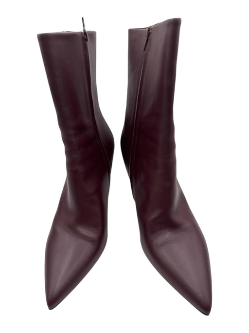 Maison Margiela Shoe Size 40 Burgundy Red Leather Pointed Toe Heel Detail Boots Burgundy Red / 40