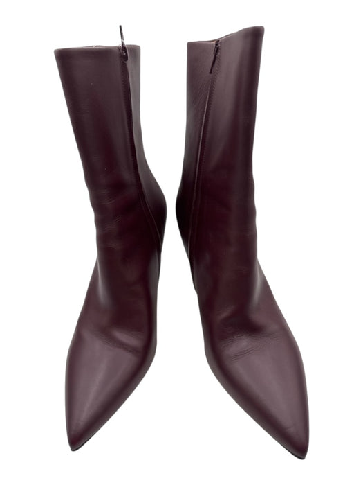 Maison Margiela Shoe Size 40 Burgundy Red Leather Pointed Toe Heel Detail Boots Burgundy Red / 40