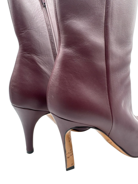 Maison Margiela Shoe Size 40 Burgundy Red Leather Pointed Toe Heel Detail Boots Burgundy Red / 40