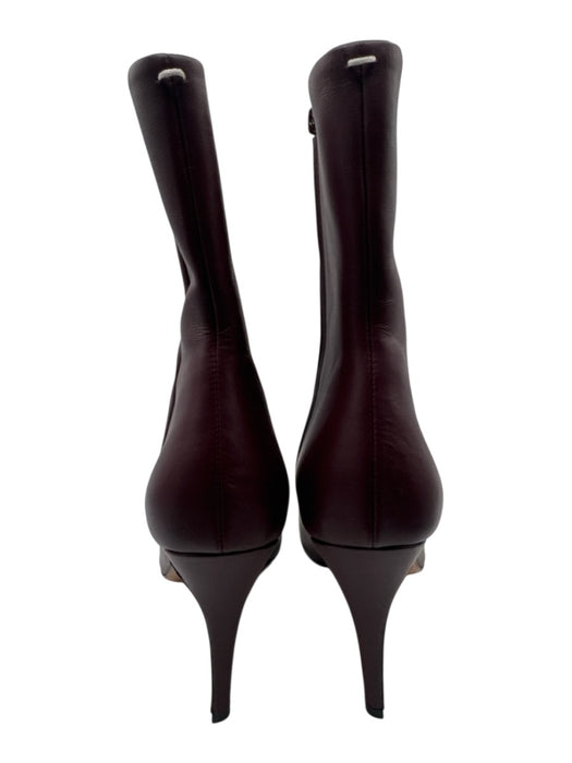 Maison Margiela Shoe Size 40 Burgundy Red Leather Pointed Toe Heel Detail Boots Burgundy Red / 40