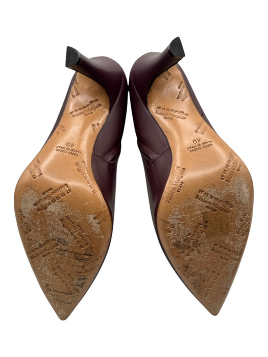 Maison Margiela Shoe Size 40 Burgundy Red Leather Pointed Toe Heel Detail Boots Burgundy Red / 40