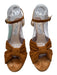 Jimmy Choo Shoe Size 42 Tan Brown Leather Upper Suede Knot Detail Sandals Tan Brown / 42