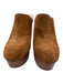 Veronica Beard Shoe Size 9.5 Tan Brown Leather Upper Suede Platform Mules Tan Brown / 9.5