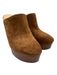 Veronica Beard Shoe Size 9.5 Tan Brown Leather Upper Suede Platform Mules Tan Brown / 9.5