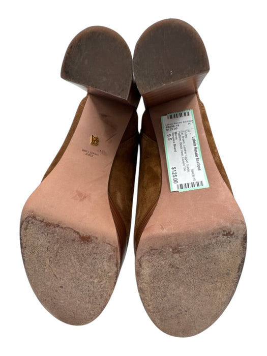 Veronica Beard Shoe Size 9.5 Tan Brown Leather Upper Suede Platform Mules Tan Brown / 9.5
