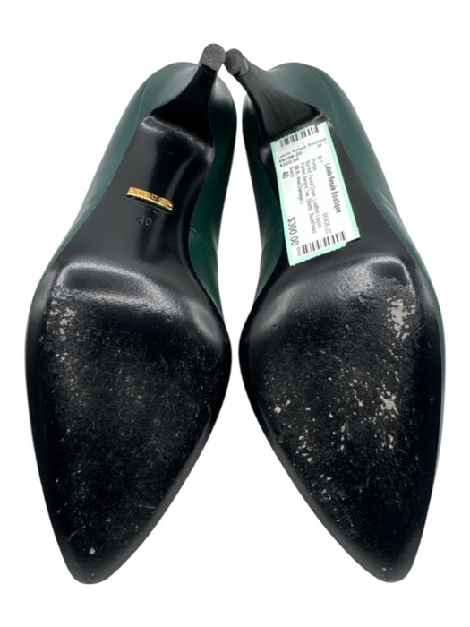 Gucci Shoe Size 40 Forest Green Leather Upper Pointed Almond Toe Stiletto Pumps Forest Green / 40