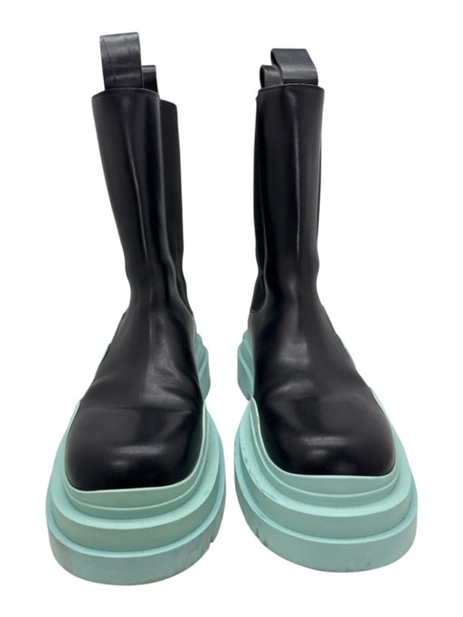 Bottega Veneta Shoe Size 41 Black & Light Blue Leather Upper Color Block Boots Black & Light Blue / 41