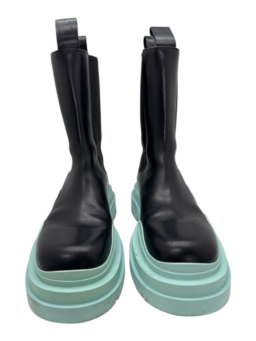Bottega Veneta Shoe Size 41 Black & Light Blue Leather Upper Color Block Boots Black & Light Blue / 41