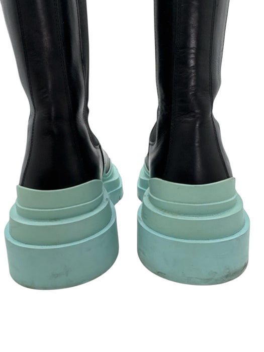 Bottega Veneta Shoe Size 41 Black & Light Blue Leather Upper Color Block Boots Black & Light Blue / 41