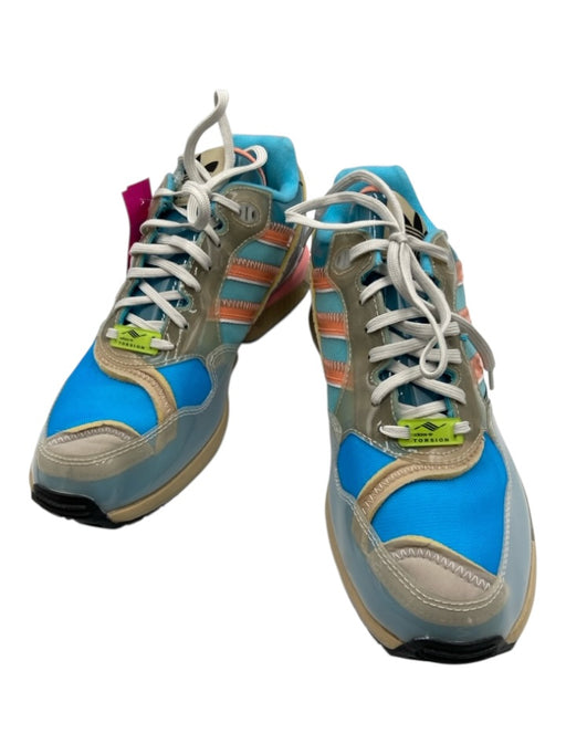 Adidas Shoe Size 41 Blue, Orange, Beige Synthetic Knit Lace Up Sneakers Blue, Orange, Beige / 41