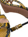 Bally Shoe Size 40 Black & Yellow Leather Upper Snakeskin Weave Mule Sandals Black & Yellow / 40