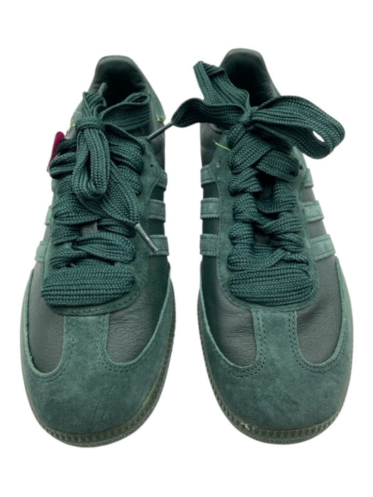 Adidas Shoe Size 42 Dark Green Leather & Suede Lace Up Contrast Stitch Sneakers Dark Green / 42