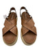 Prada Shoe Size 40 Brown & Beige Leather Espadrille Criss Cross Sandals Brown & Beige / 40