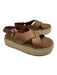 Prada Shoe Size 40 Brown & Beige Leather Espadrille Criss Cross Sandals Brown & Beige / 40