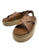 Prada Shoe Size 40 Brown & Beige Leather Espadrille Criss Cross Sandals Brown & Beige / 40